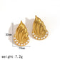 Stud Zircon Earrings [304 Stainless Steel, 18K Gold Plated]