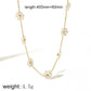 Flower Shell Pearl Necklace [304 Stainless Steel,18K Gold Plated]