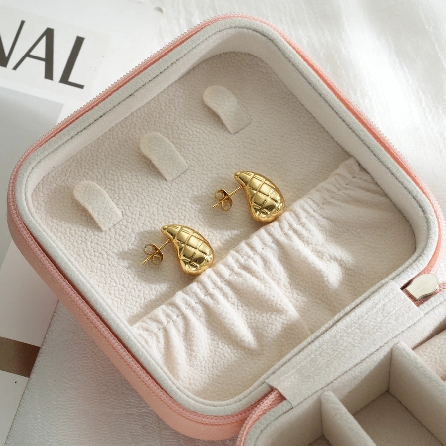 Water Droplets Waves Earrings [304 Stainless Steel,18K Gold Plated]