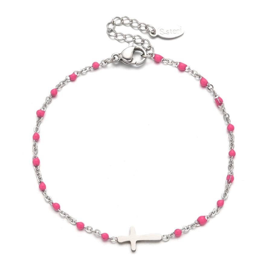 Enamel Cross Bracelet [Stainless Steel]