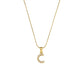 Letter Pearl Necklace [304 Stainless Steel,18K Gold Plated]