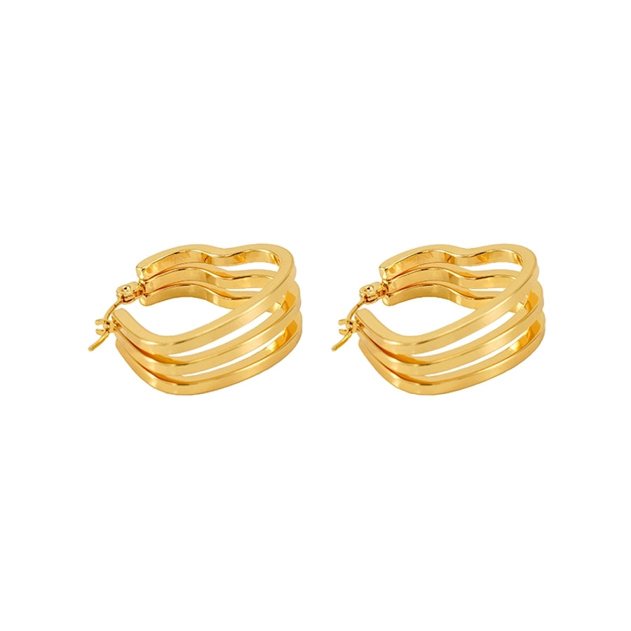 Heart Shape Hoop Earrings [304 Stainless Steel,18K Gold Plated]