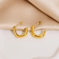 Half Small Hoop Earrings [316 Stainless Steel,18K Gold Plated]