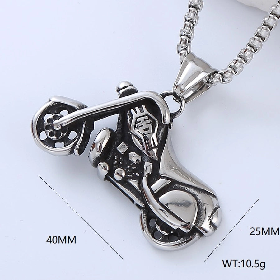 Retro Punk Pistol Heart Shape Pendant Necklace [304 Stainless Steel]