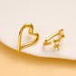 Heart Shape Hollow Earrings [304,316 Stainless Steel, 18K Gold Plated]