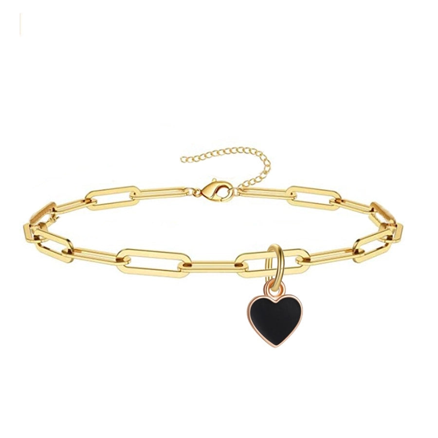 Pulsera de cadena de forma de corazón/tobillera [acero inoxidable]