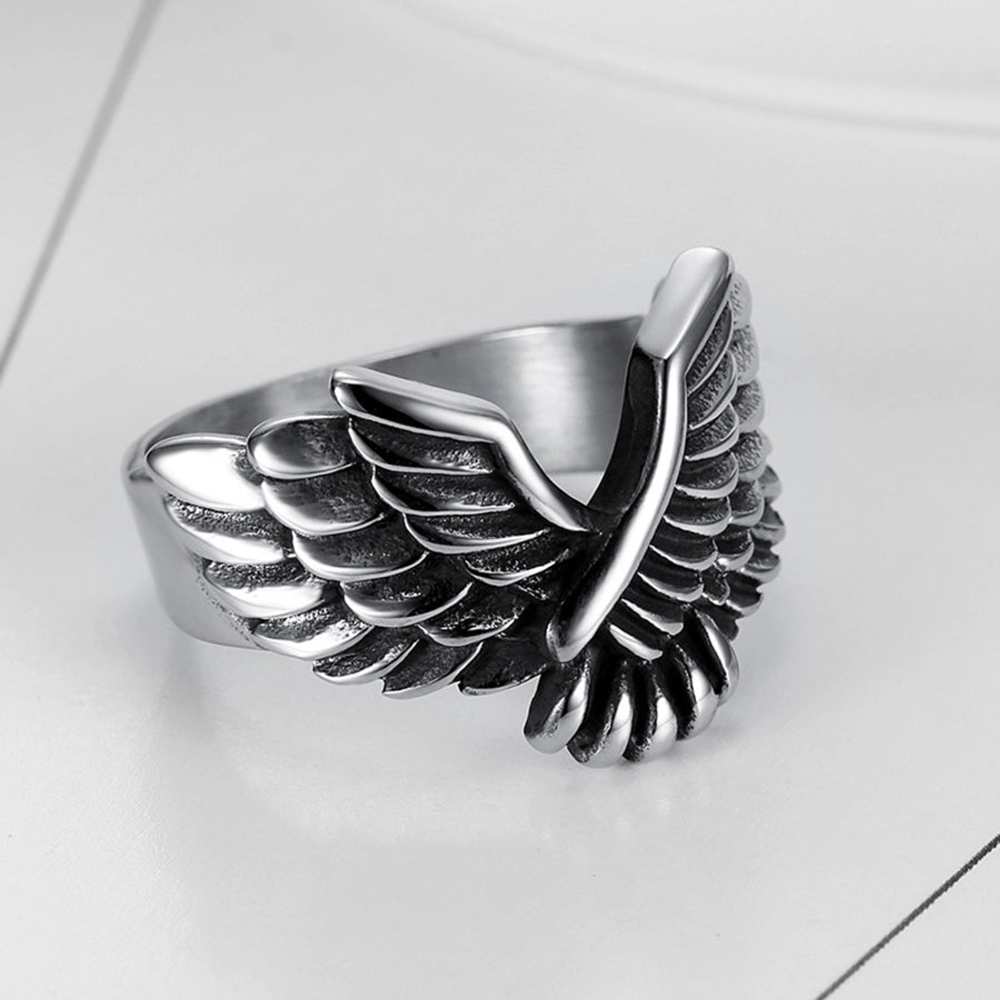 retro eagle stainless steel men's rings