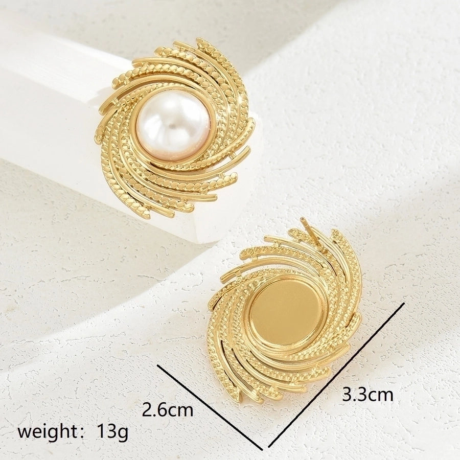 Mix Design Drop Earrings [201 Stainless Steel,18K Gold Plated]