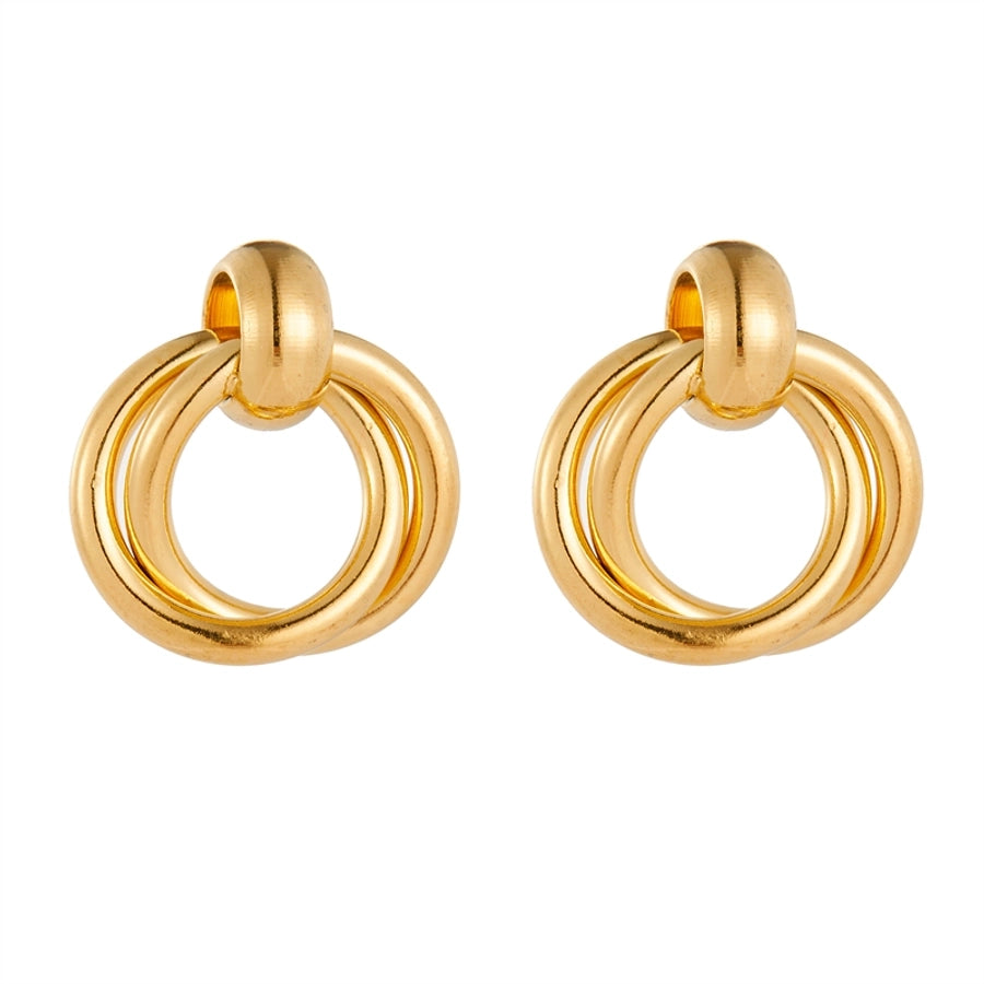 Gold Circles Earrings [304 Stainless Steel,18K Gold Plated]