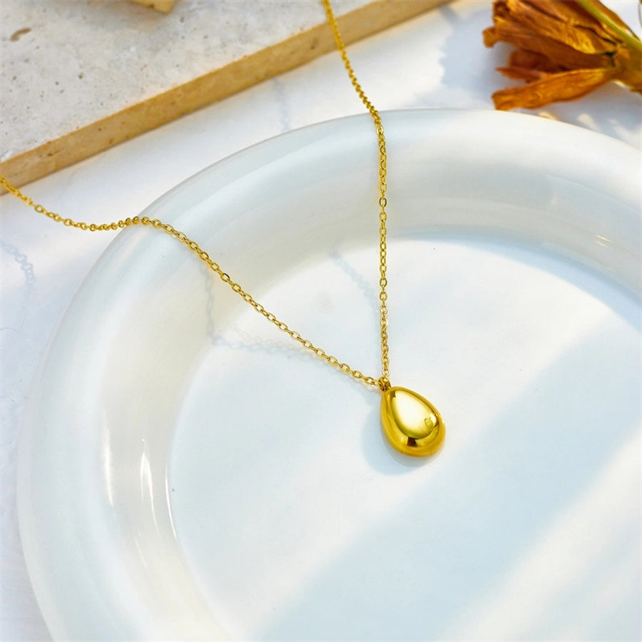 Mode avocado acryl ketting [304 roestvrij staal, 18K vergulde goud]