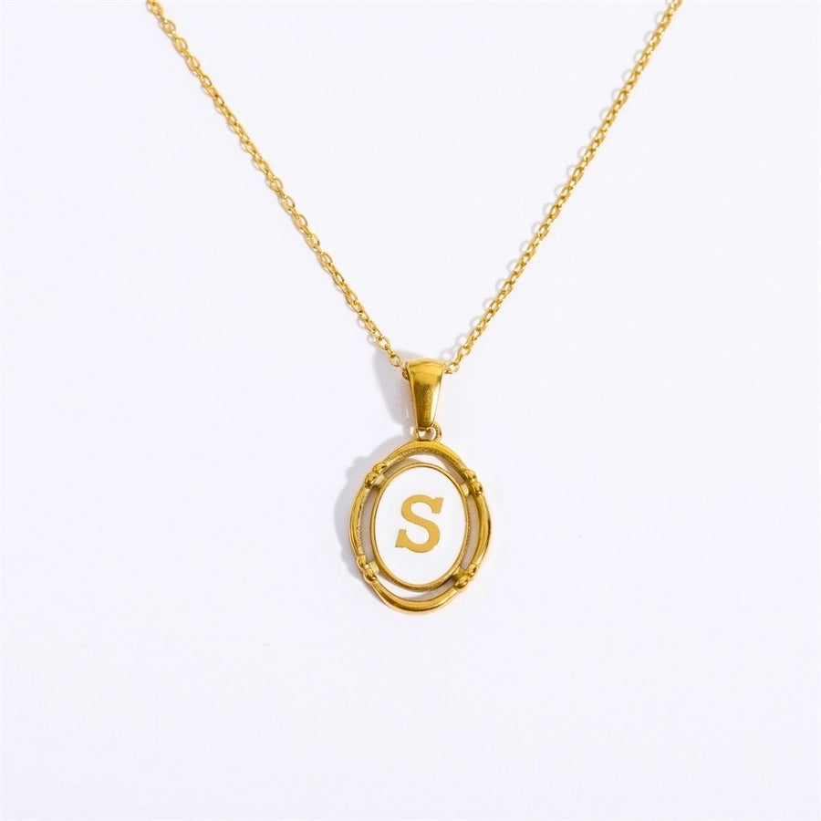 Letter Necklace [201,304 Stainless Steel,18K Gold Plated]