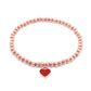 Heart Shape Beaded Bracelet [Stainless Steel,18K Gold Plated]