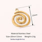 Spiral Necklace [304 Stainless Steel,18K Gold Plated]