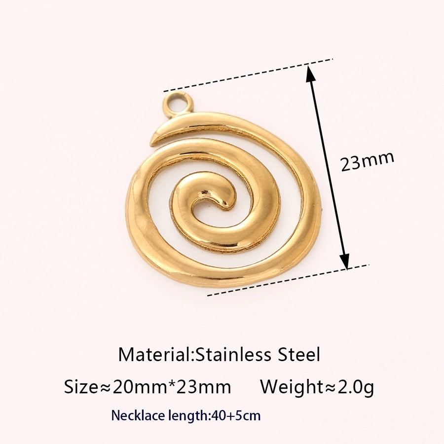 Spiral Necklace [304 Stainless Steel,18K Gold Plated]