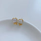 Heart Shape Zircon 1Earrings [304 Stainless Steel,16K Gold Plated]