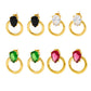 Hollow Round Zircon 16K Earrings [304 Stainless Steel,16K Gold Plated]