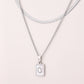 Silver Casual Simple Style Letter Rectangle Necklace [304 Stainless Steel]