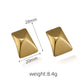 Matte Square Rectangle Earrings [304 Stainless Steel,18K Gold Plated]