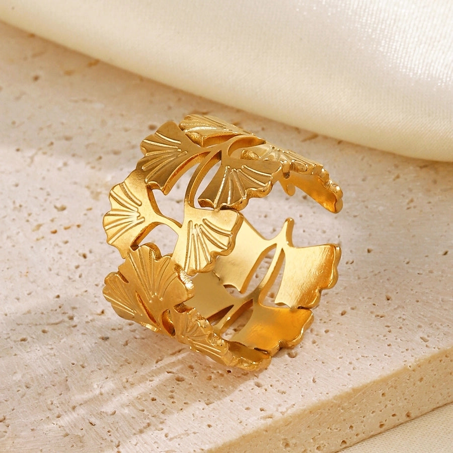 Leaf Ring [304 Stainless Steel 18K Gold Plated]