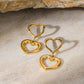 Double Hanging Hearts Earrings [304 Stainless Steel,18K Gold Plated]