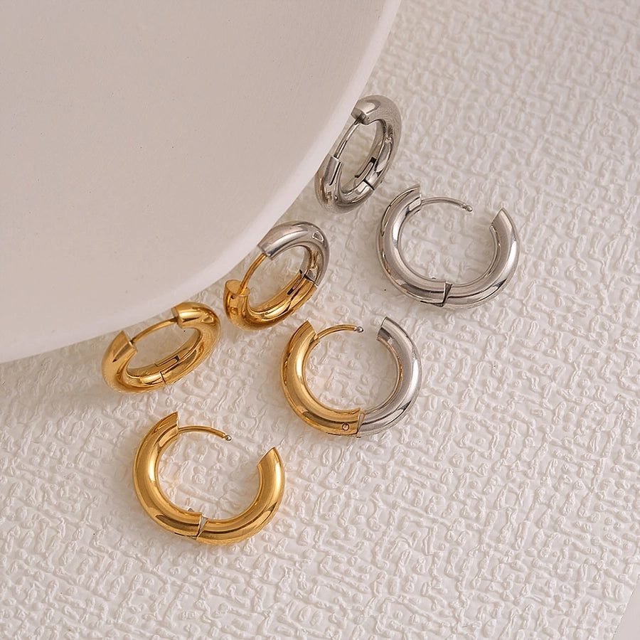 Round Hoop Earrings [304 Stainless Steel]