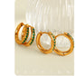 Round Rhinestones Hoop Earrings [304 Stainless Steel,18K Gold Plated]