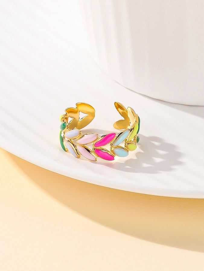 Tropical Leaves Ring [304 Stainless Steel 18K Gold Plated]