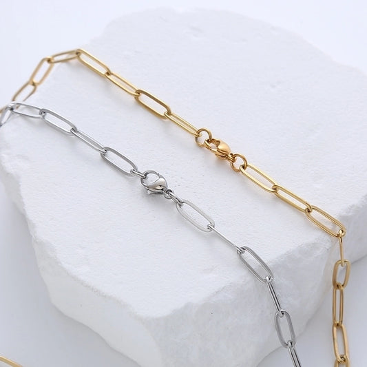 Link Chain Necklace [304 Stainless Steel,18K Gold Plated]