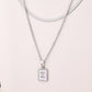 Silver Casual Simple Style Letter Rectangle Necklace [304 Stainless Steel]