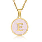 Round Letter Necklace [304 Stainless Steel,18K Gold Plated]