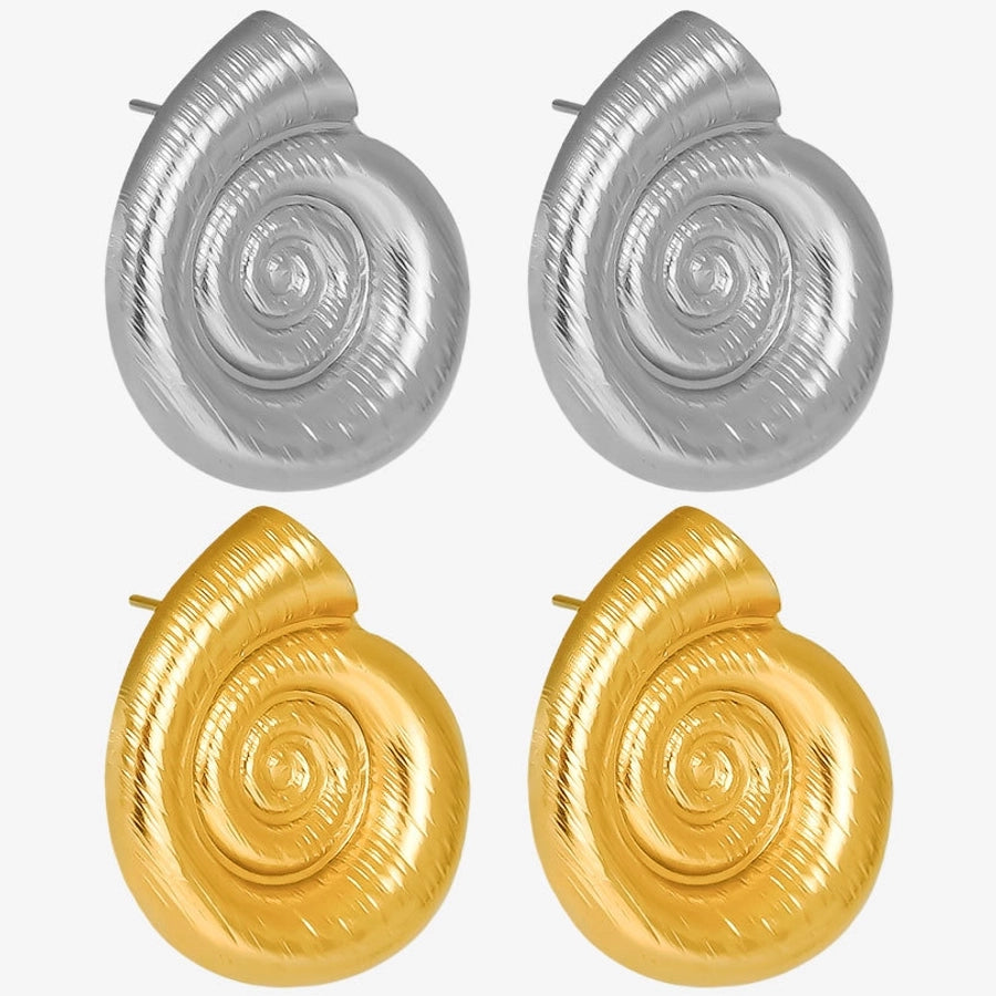 Conch Irregular Earrings [304 Stainless Steel,18K Gold Plated]