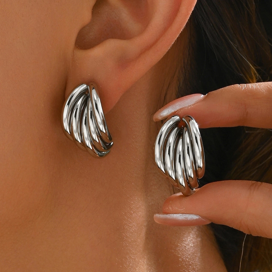 Exaggerated Multi Lines Earrings [201 Stainless Steel]