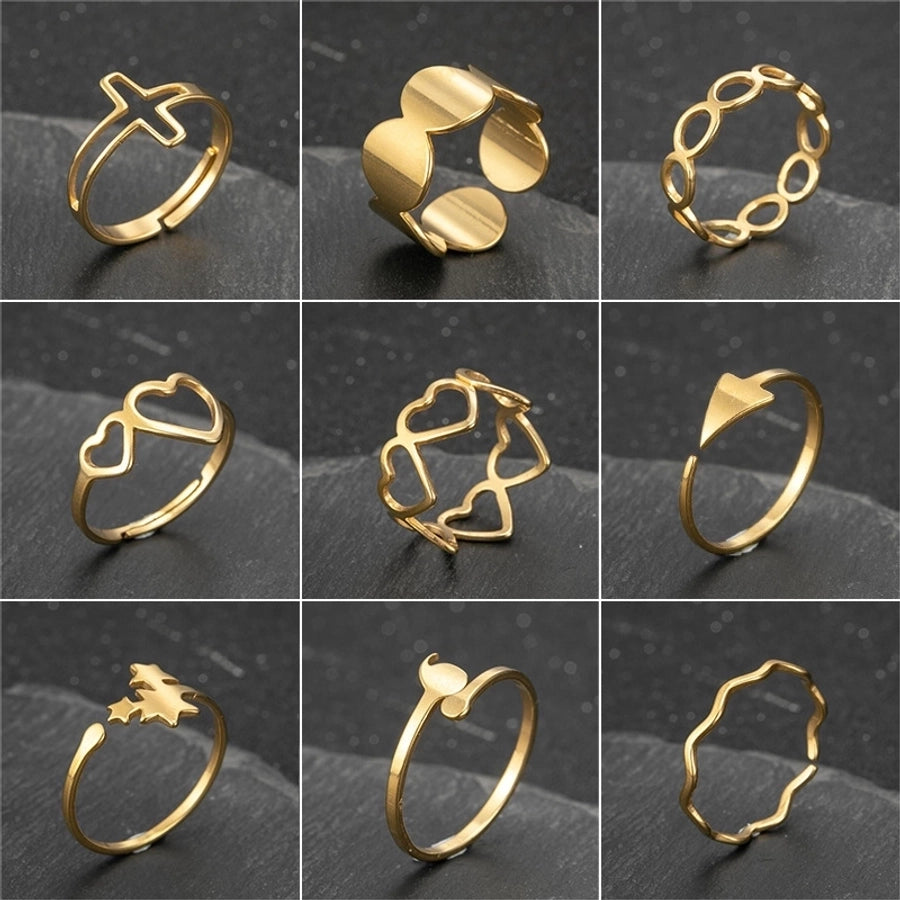 Thin Mix Design Ring [201 Stainless Steel, 18K Gold Plated]