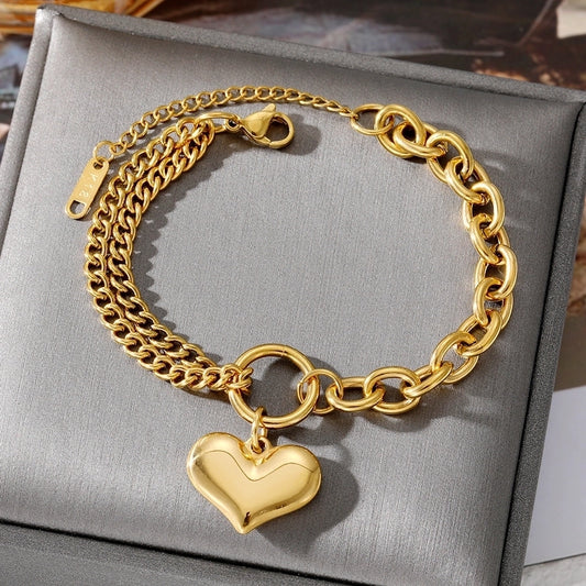 Bracciale a cuore multi -catena [acciaio inossidabile]