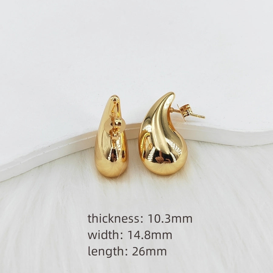 Water Droplets Earrings [304 Stainless Steel,18K,24K Gold Plated]