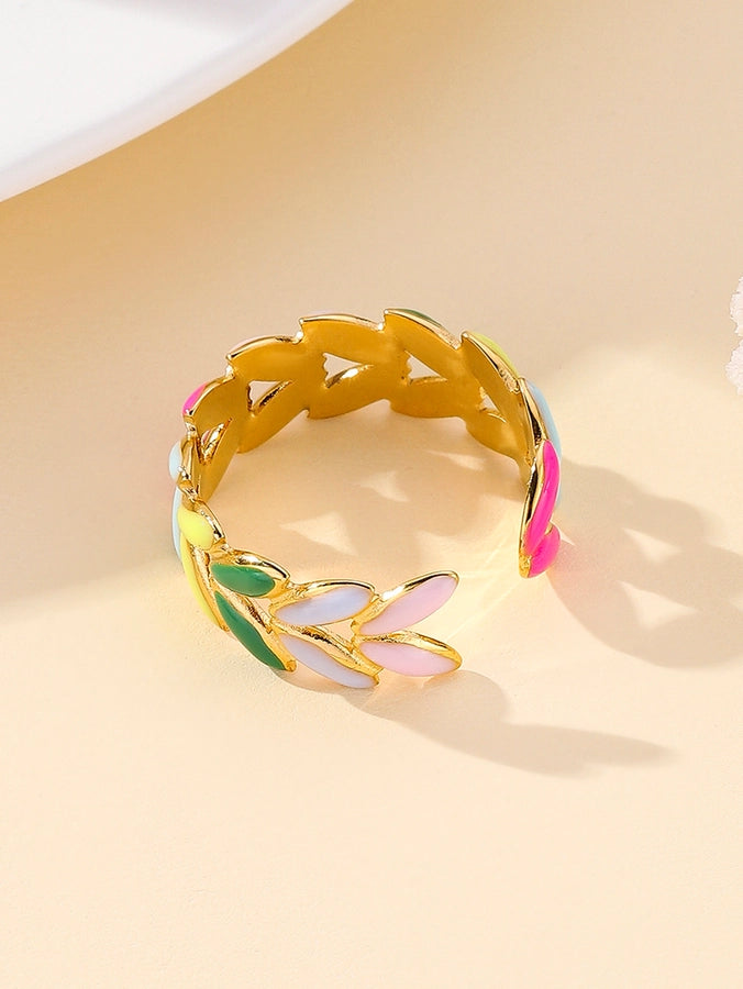 Tropical Leaves Ring [304 Stainless Steel 18K Gold Plated]