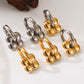 Flower Drop Earrings [304 Stainless Steel,18K Gold Plated]