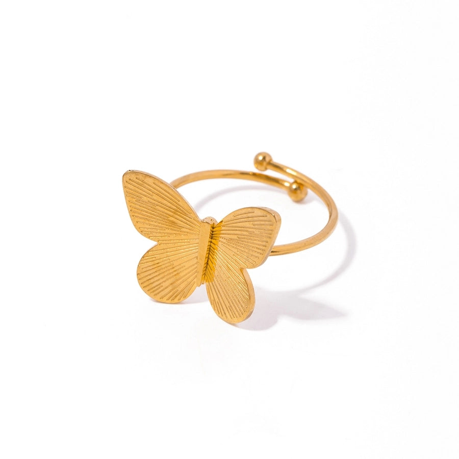 Butterfly Ring [304 Stainless Steel, 18K Gold Plated]