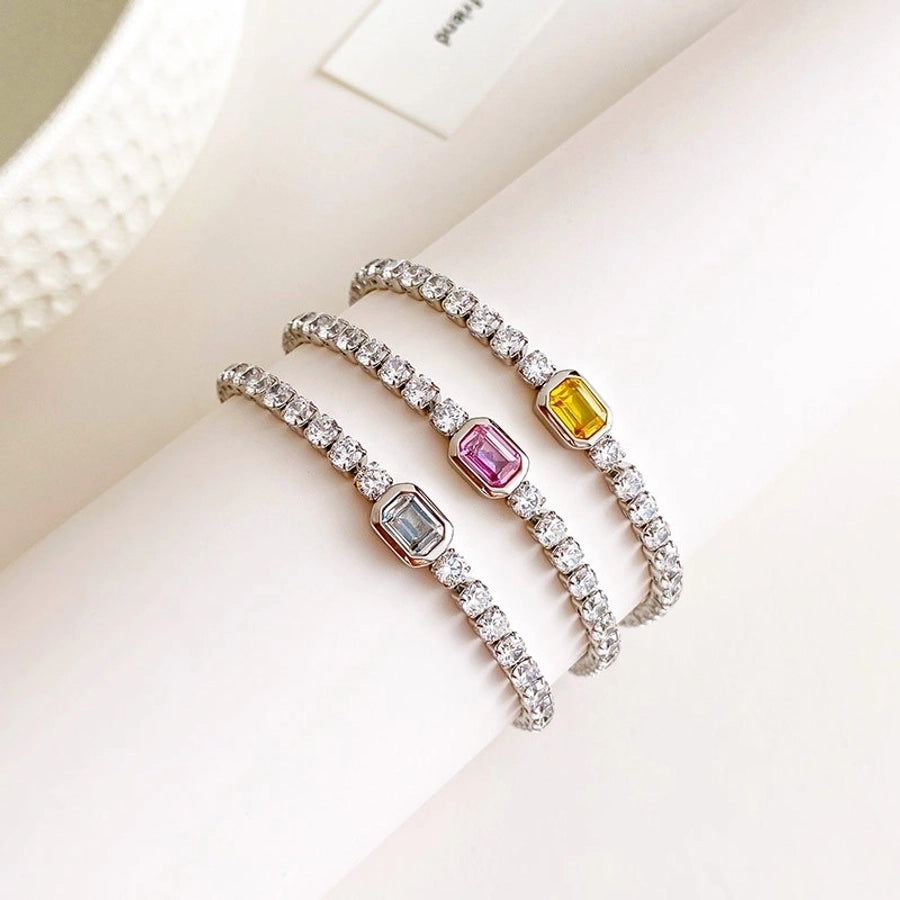 Colored Stone Zircon Bracelet [304 Stainless Steel]