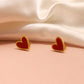 Red Heart Stud Earrings [316 Stainless Steel]