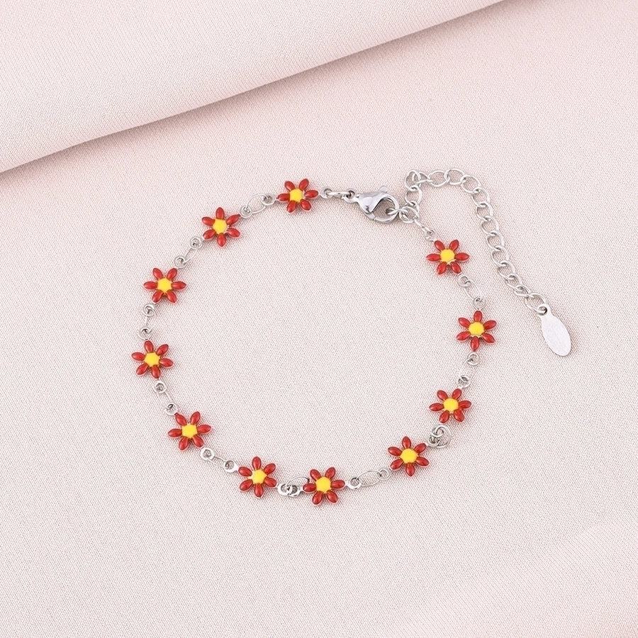 Basic Flower Bracelet [304 Stainless Steel,18K Gold Plated]