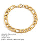 Bracciale a catena Figaro [acciaio inossidabile, oro 14K placcato]