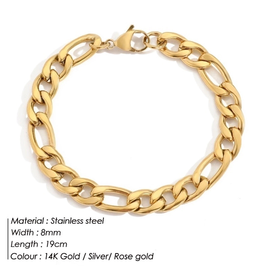 Figaro Chain Bracelet [Stainless Steel, 14K Gold Plated]