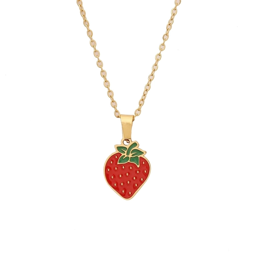 Fruit Necklace [304 Stainless Steel,18K Gold Plated]