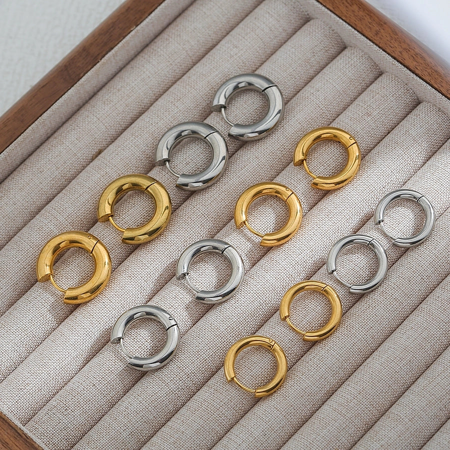 Round Hoop Earrings [304 Stainless Steel]