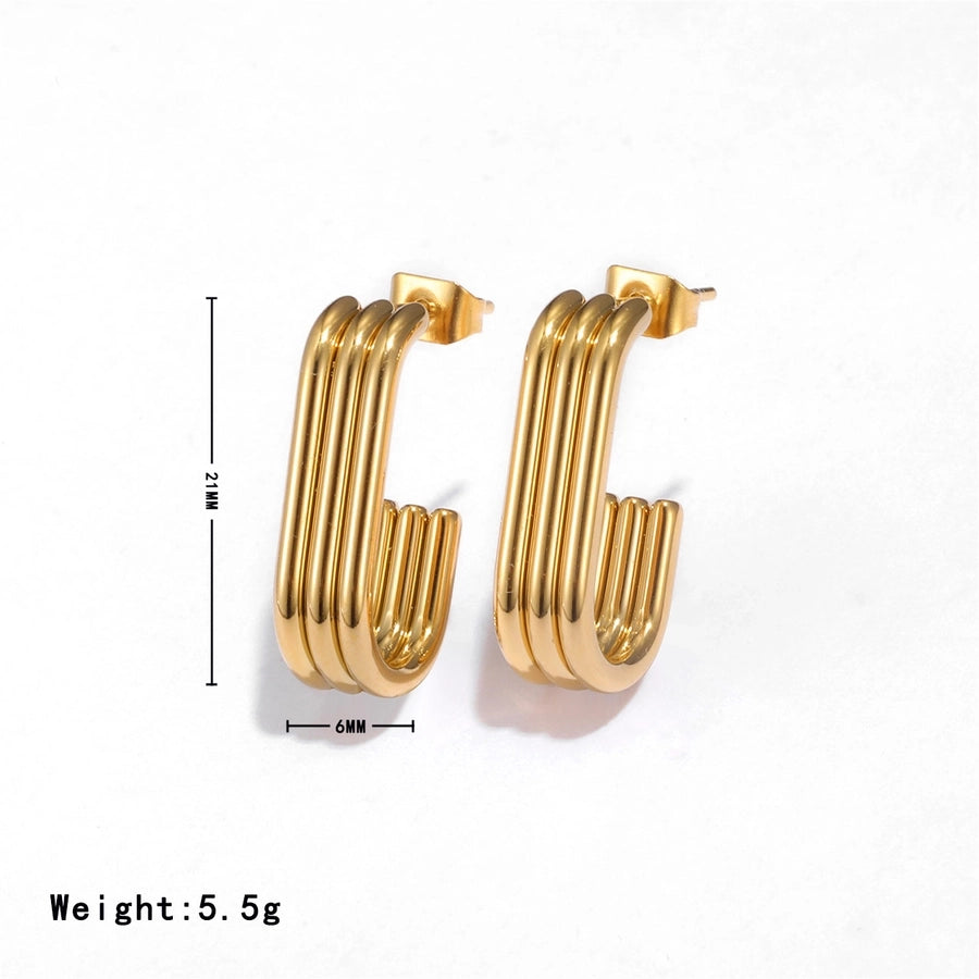 C Shape Earrings [304 Stainless Steel]