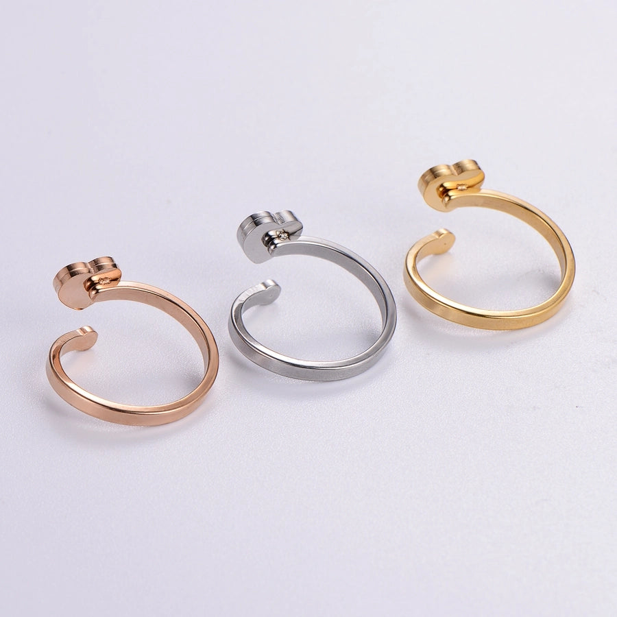 Anillo acrílico de forma de corazón [304 acero inoxidable de 18k chapado en oro]