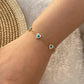 Star/Flower Eye Bracelets [304 Stainless Steel, 18K Gold Plated]