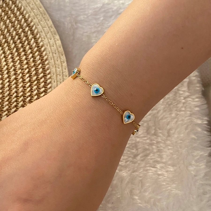 Star/Flower Eye Bracelets [304 Stainless Steel, 18K Gold Plated]