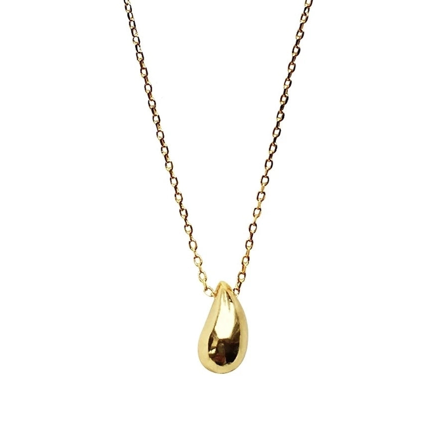 Water Droplets Pendant Necklace [304 Stainless Steel,18K Gold Plated]